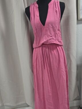 Splendid Pink Sleeveless V-Neck Maxi Dress